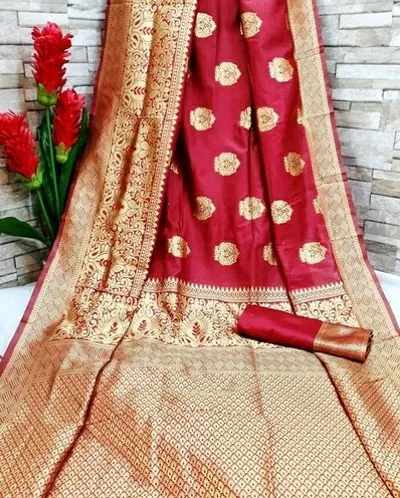 Beautiful Art Silk Saree With Blouse Piece