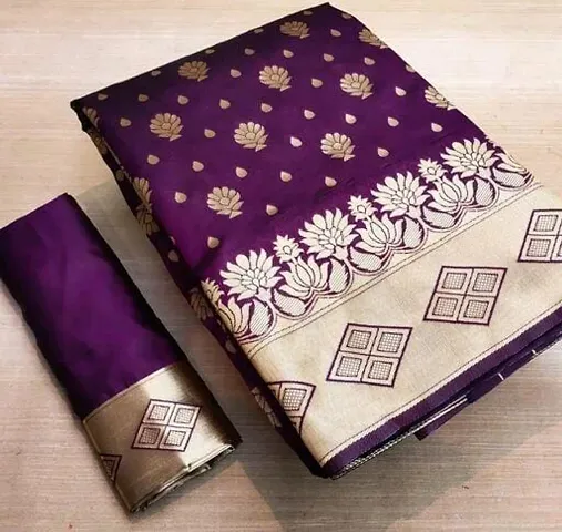 Kanjeevaram Silk Jacquard Sarees with Blouse Piece