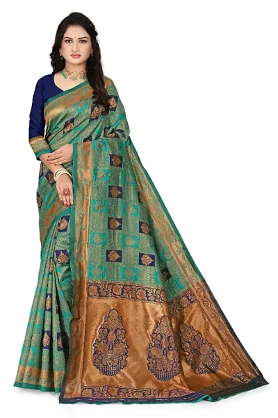 Elegant Silk Blend Saree with Blouse piece