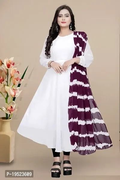 Fancy Georgette Gown With Dupatta for Women