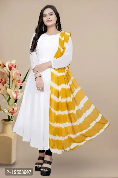 Fancy Georgette Gown With Dupatta for Women