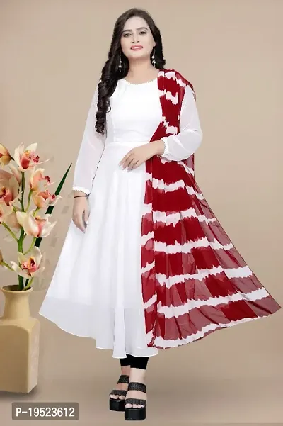 Fancy Georgette Gown With Dupatta for Women