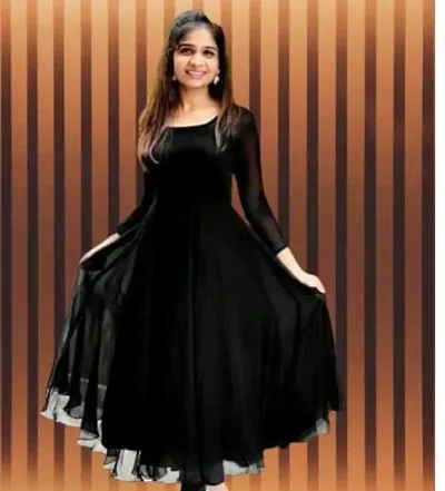 Stylish Georgette Solid Anarkali Kurti