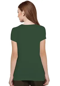 Stylimo Women's Slim Fit Green Horsh Girl T-Shirt_M-thumb3