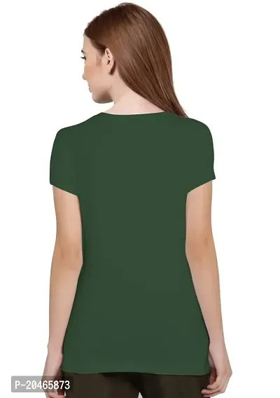 Stylimo Women's Slim Fit Green Horsh Girl T-Shirt_M-thumb4