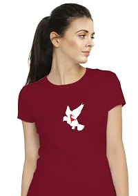 Stylimo Women's Slim Fit Red Flying Girl T-Shirt_M-thumb4