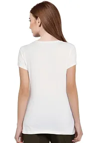 Stylimo Women's Slim Fit White T-Shirt_M-thumb3