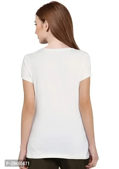 Stylimo Women's Slim Fit White T-Shirt_M-thumb4