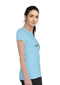 Stylimo Women's Slim Fit Sky Blue T-Shirt_S-thumb2