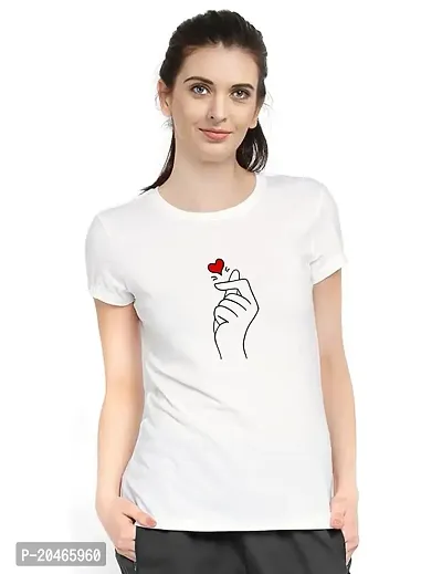 Stylimo Women's Slim Fit White Chutki T-Shirt_L-thumb1