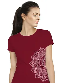 Stylimo Women's Slim Fit Red Mandala T-Shirt_M-thumb4