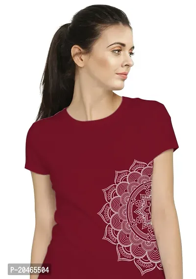 Stylimo Women's Slim Fit Red Mandala T-Shirt_M-thumb5