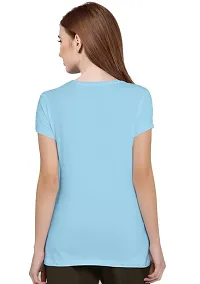 Stylimo Women's Slim Fit Sky Blue Chutki T-Shirt_S-thumb3