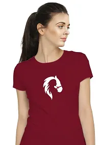 Stylimo Women's Slim Fit Red Horsh Girl T-Shirt_XL-thumb4