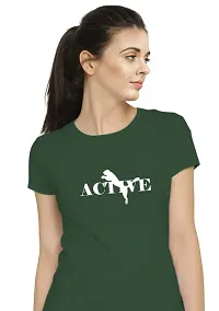 Stylimo Women's Slim Fit Green Active T-Shirt_M-thumb4