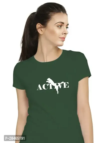 Stylimo Women's Slim Fit Green Active T-Shirt_M-thumb5