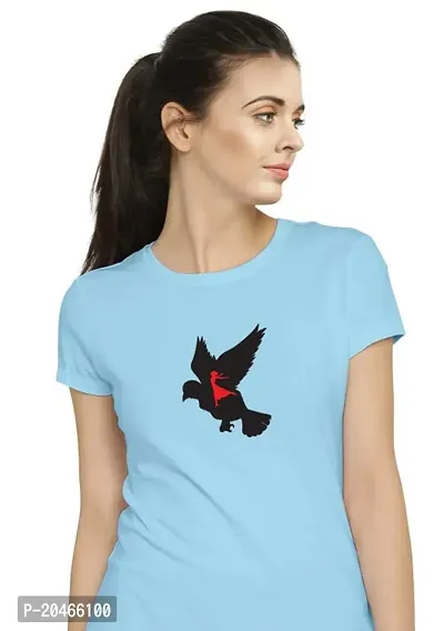 Stylimo Women's Slim Fit Sky Blue Flying Girl T-Shirt_XL-thumb5