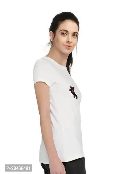 Stylimo Women's Slim Fit White Flying Girl T-Shirt_XL-thumb2