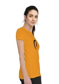 Stylimo Women's Slim Fit Mustard Horsh Girl T-Shirt_L-thumb1