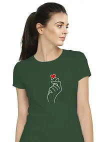 Stylimo Women's Slim Fit Green Chutki T-Shirt_L-thumb4