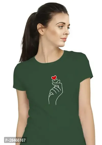 Stylimo Women's Slim Fit Green Chutki T-Shirt_L-thumb5