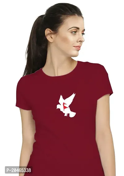 Stylimo Women's Slim Fit Red Flying Girl T-Shirt_L-thumb4