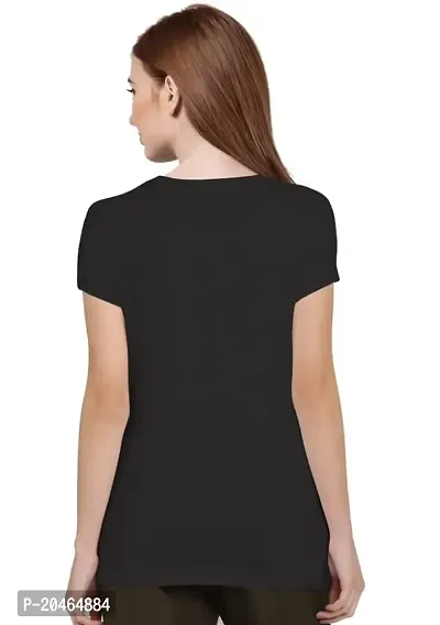 Stylimo Women's Slim Fit Black Horsh Girl T-Shirt_S-thumb4