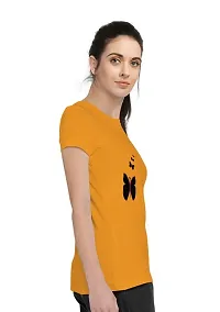 Stylimo Women's Slim Fit Mustard T-Shirt_S-thumb2