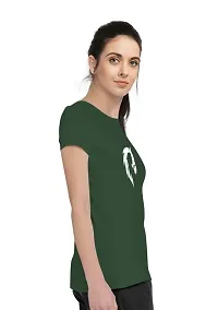 Stylimo Women's Slim Fit Green Horsh Girl T-Shirt_L-thumb2