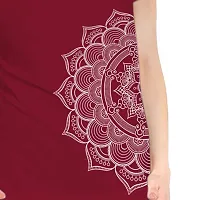 Stylimo Women's Slim Fit Red Mandala T-Shirt_L-thumb5