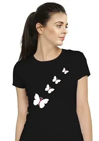 Stylimo Women's Slim Fit Black Butterfly T-Shirt_XL-thumb3