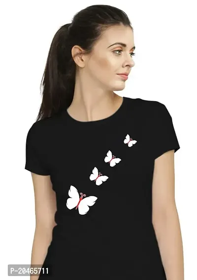 Stylimo Women's Slim Fit Black Butterfly T-Shirt_XL-thumb4