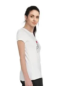 Stylimo Women's Slim Fit White Chutki T-Shirt_S-thumb1