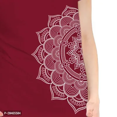 Stylimo Women's Slim Fit Red Mandala T-Shirt_M-thumb6