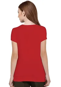 Stylimo Women's Slim Fit Red T-Shirt_S-thumb3