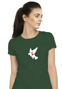 Stylimo Women's Slim Fit Green Flying Girl T-Shirt_S-thumb4