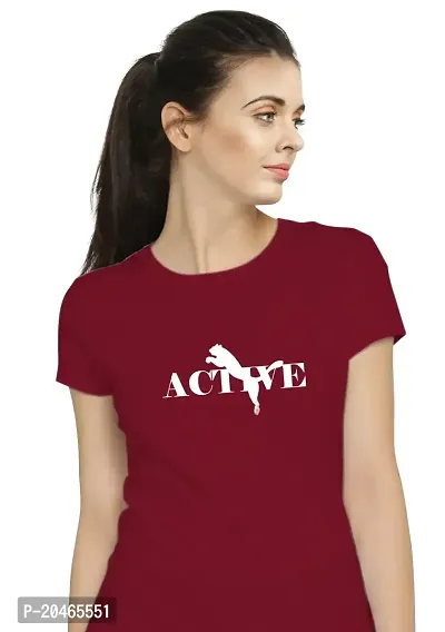 Stylimo Women's Slim Fit Red Active T-Shirt_S-thumb5