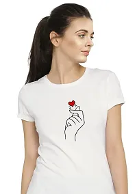 Stylimo Women's Slim Fit White Chutki T-Shirt_S-thumb3