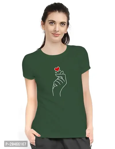 Stylimo Women's Slim Fit Green Chutki T-Shirt_L