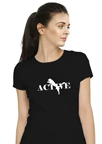 Stylimo Women's Slim Fit Black Active T-Shirt_S-thumb4