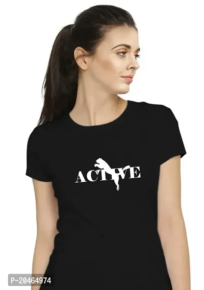 Stylimo Women's Slim Fit Black Active T-Shirt_S-thumb5