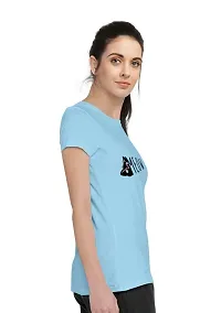 Stylimo Women's Slim Fit Sky Blue T-Shirt_M-thumb2