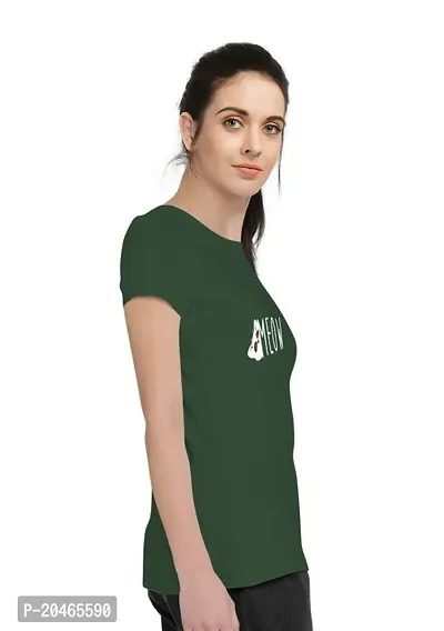 Stylimo Women's Slim Fit Green T-Shirt_M-thumb3