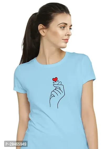 Stylimo Women's Slim Fit Sky Blue Chutki T-Shirt_L-thumb4