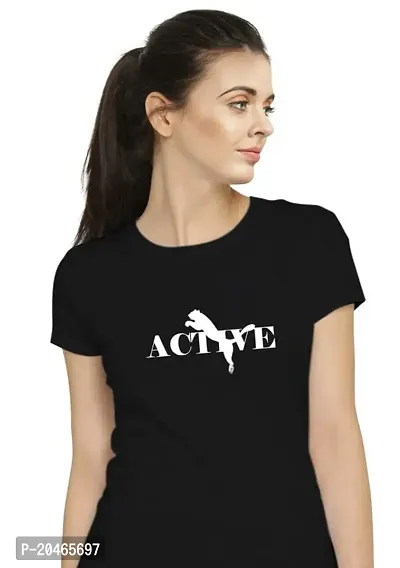 Stylimo Women's Slim Fit Black Active T-Shirt_XL-thumb4