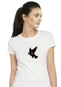 Stylimo Women's Slim Fit White Flying Girl T-Shirt_S-thumb3