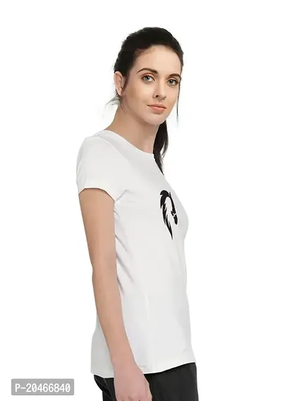 Stylimo Women's Slim Fit White Horsh Girl T-Shirt_S-thumb3