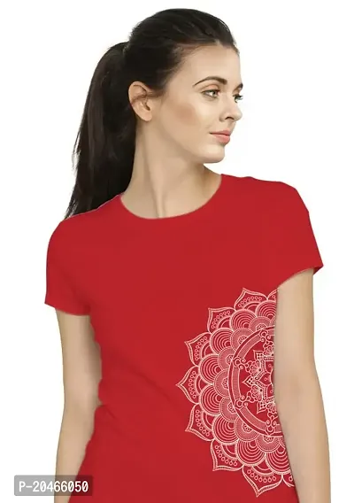 Stylimo Women's Slim Fit Red T-Shirt_S-thumb1