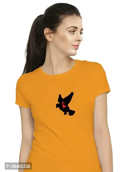 Stylimo Women's Slim Fit Mustard Flying Girl T-Shirt_S-thumb5