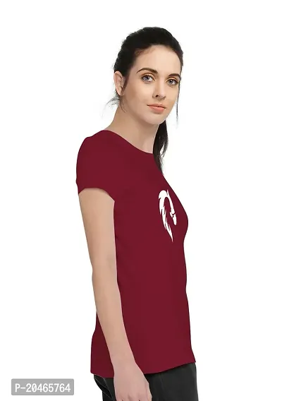 Stylimo Women's Slim Fit Red Horsh Girl T-Shirt_M-thumb3